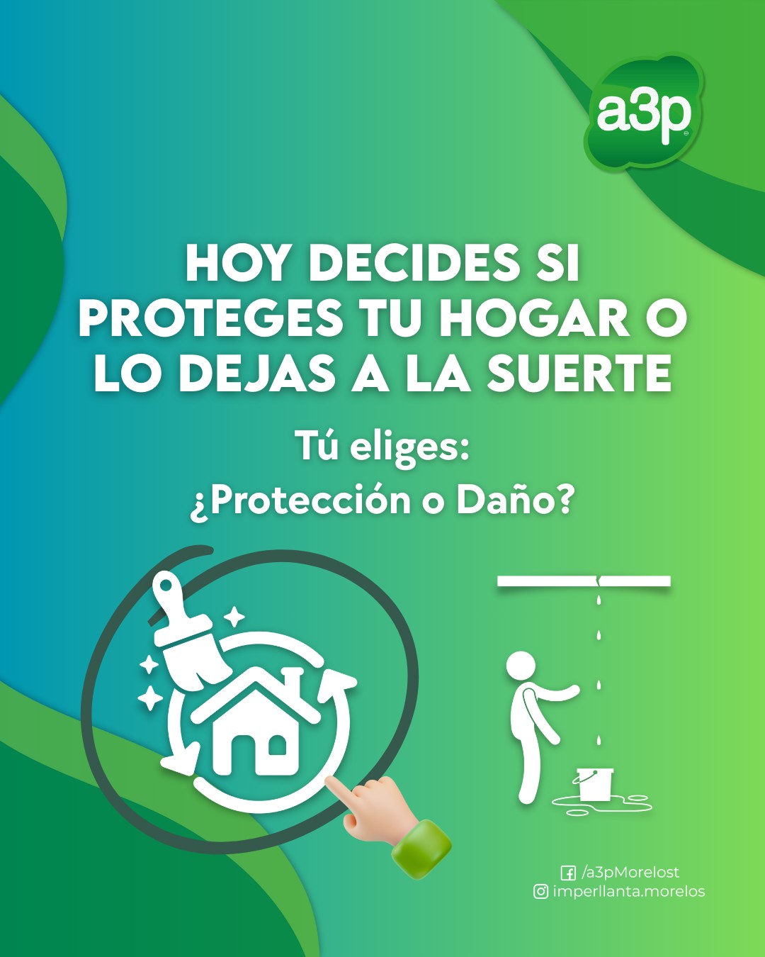 Aplicación en techo rojo